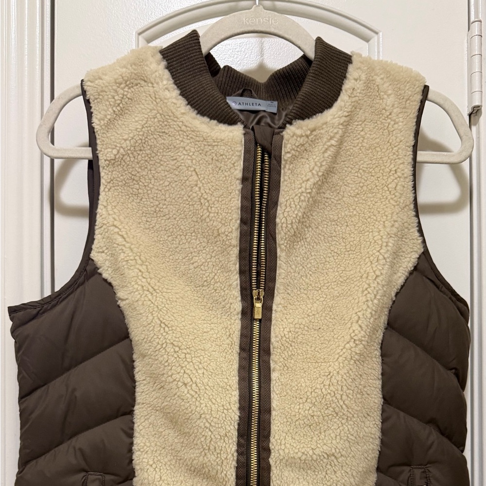 Athleta Brown and Cream Quilted Vest